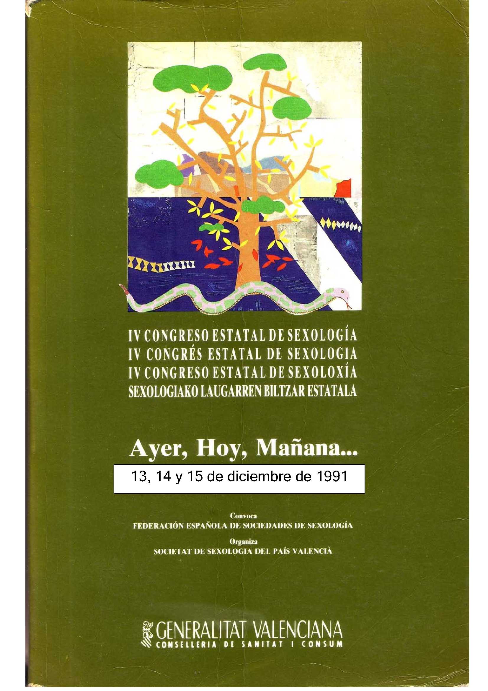 Cartel del IV Congreso Estatal de Sexología "Ayer, Hoy, Mañana,..."