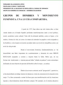Captura de pantalla del artículo Grupos de hombres y movimiento feminista: una lucha compartida por Fernando Villadangos